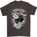 Shovelhead Motorcycle Engine Biker Mens T-Shirt 100% Cotton Dark Chocolate