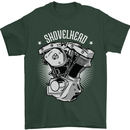 Shovelhead Motorcycle Engine Biker Mens T-Shirt 100% Cotton Forest Green
