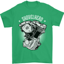 Shovelhead Motorcycle Engine Biker Mens T-Shirt 100% Cotton Irish Green
