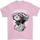 Shovelhead Motorcycle Engine Biker Mens T-Shirt 100% Cotton Light Pink