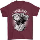 Shovelhead Motorcycle Engine Biker Mens T-Shirt 100% Cotton Maroon