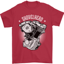 Shovelhead Motorcycle Engine Biker Mens T-Shirt 100% Cotton Red