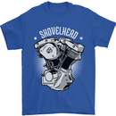 Shovelhead Motorcycle Engine Biker Mens T-Shirt 100% Cotton Royal Blue