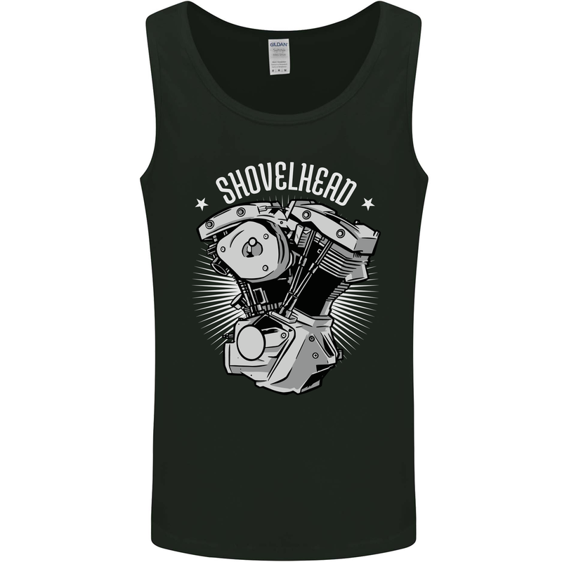 Shovelhead Motorcycle Engine Biker Mens Vest Tank Top Black