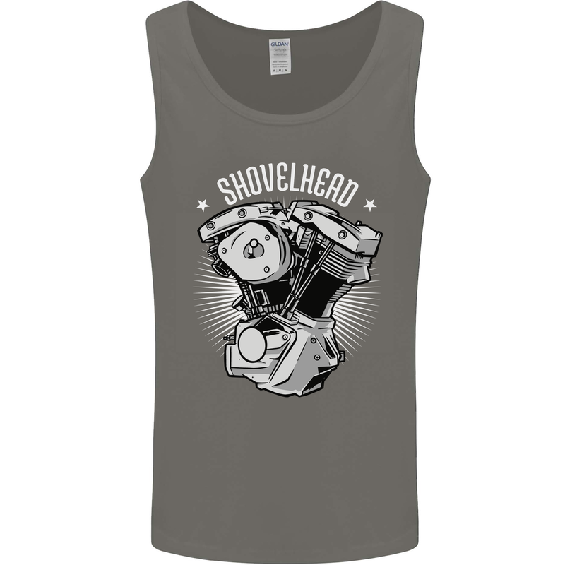 Shovelhead Motorcycle Engine Biker Mens Vest Tank Top Charcoal