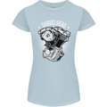 Shovelhead Motorcycle Engine Biker Womens Petite Cut T-Shirt Light Blue