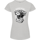Shovelhead Motorcycle Engine Biker Womens Petite Cut T-Shirt Sports Grey