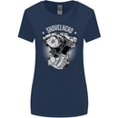 Shovelhead Motorcycle Engine Biker Womens Wider Cut T-Shirt Navy Blue