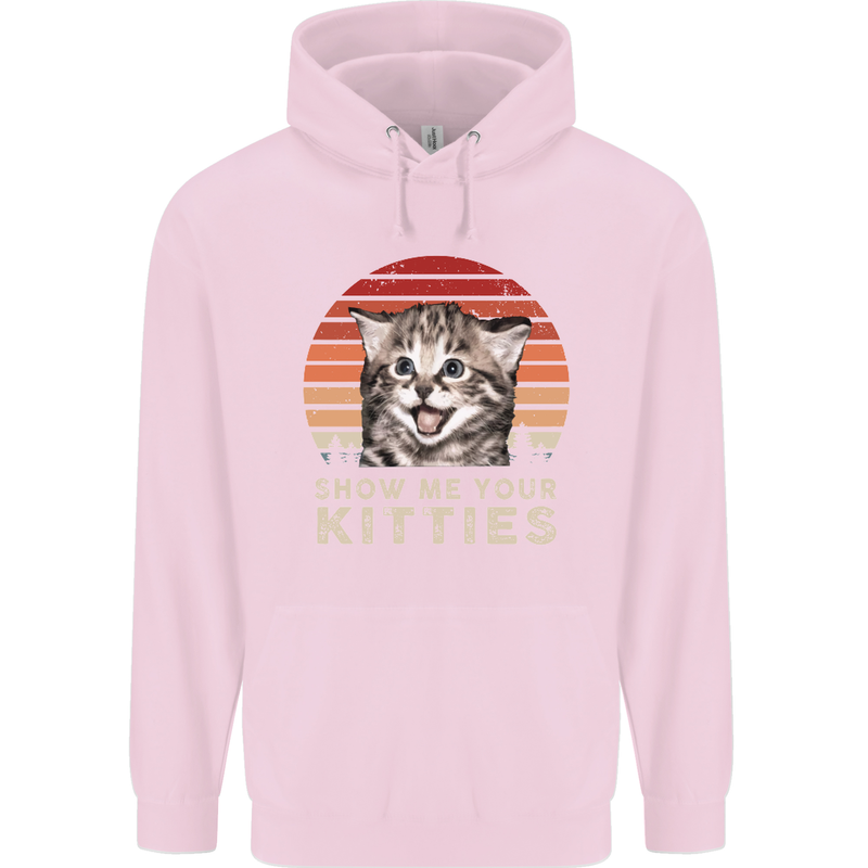 Show Me Your Kitties Funny Cat Kitten Childrens Kids Hoodie Light Pink
