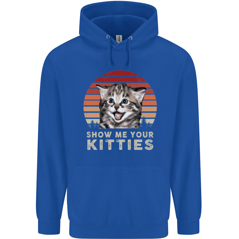 Show Me Your Kitties Funny Cat Kitten Childrens Kids Hoodie Royal Blue