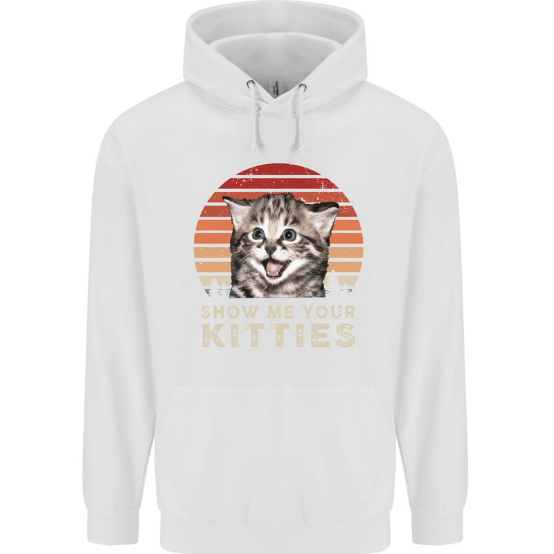 Show Me Your Kitties Funny Cat Kitten Childrens Kids Hoodie White