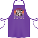 Show Me Your Kitties Funny Cat Kitten Cotton Apron 100% Organic Purple