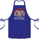 Show Me Your Kitties Funny Cat Kitten Cotton Apron 100% Organic Royal Blue