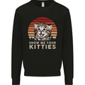 Show Me Your Kitties Funny Cat Kitten Kids Sweatshirt Jumper Black
