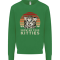 Show Me Your Kitties Funny Cat Kitten Kids Sweatshirt Jumper Irish Green