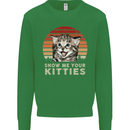 Show Me Your Kitties Funny Cat Kitten Kids Sweatshirt Jumper Irish Green