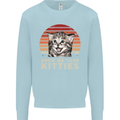 Show Me Your Kitties Funny Cat Kitten Kids Sweatshirt Jumper Light Blue