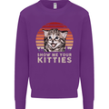 Show Me Your Kitties Funny Cat Kitten Kids Sweatshirt Jumper Purple