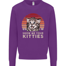 Show Me Your Kitties Funny Cat Kitten Kids Sweatshirt Jumper Purple
