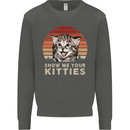 Show Me Your Kitties Funny Cat Kitten Kids Sweatshirt Jumper Storm Grey