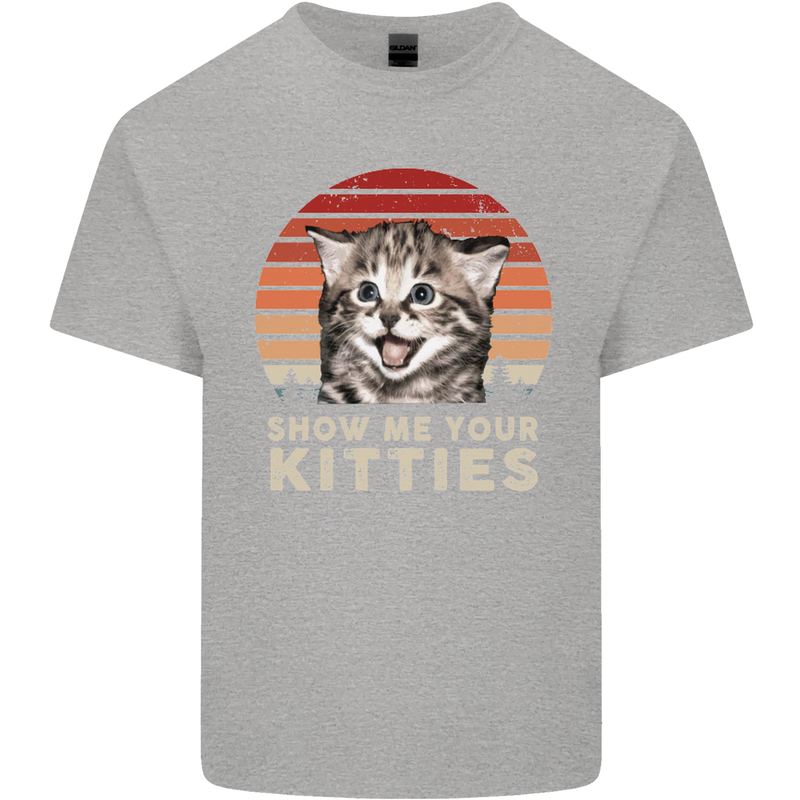 Show Me Your Kitties Funny Cat Kitten Kids T-Shirt Childrens Sports Grey