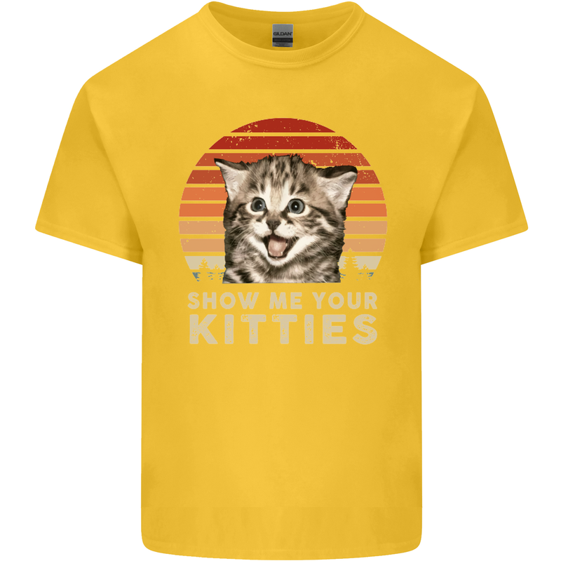 Show Me Your Kitties Funny Cat Kitten Kids T-Shirt Childrens Yellow