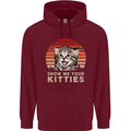 Show Me Your Kitties Funny Cat Kitten Mens 80% Cotton Hoodie Maroon