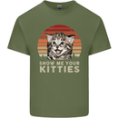 Show Me Your Kitties Funny Cat Kitten Mens Cotton T-Shirt Tee Top Military Green