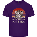 Show Me Your Kitties Funny Cat Kitten Mens Cotton T-Shirt Tee Top Purple