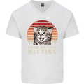 Show Me Your Kitties Funny Cat Kitten Mens V-Neck Cotton T-Shirt White