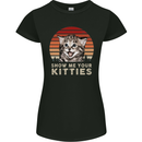 Show Me Your Kitties Funny Cat Kitten Womens Petite Cut T-Shirt Black