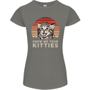 Show Me Your Kitties Funny Cat Kitten Womens Petite Cut T-Shirt Charcoal