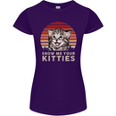 Show Me Your Kitties Funny Cat Kitten Womens Petite Cut T-Shirt Purple