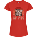 Show Me Your Kitties Funny Cat Kitten Womens Petite Cut T-Shirt Red