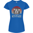 Show Me Your Kitties Funny Cat Kitten Womens Petite Cut T-Shirt Royal Blue