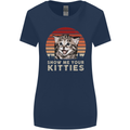 Show Me Your Kitties Funny Cat Kitten Womens Wider Cut T-Shirt Navy Blue
