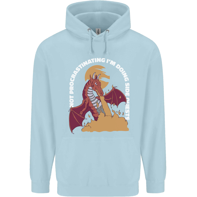 Side Quests Funny Role Playing Games RPG Childrens Kids Hoodie Light Blue