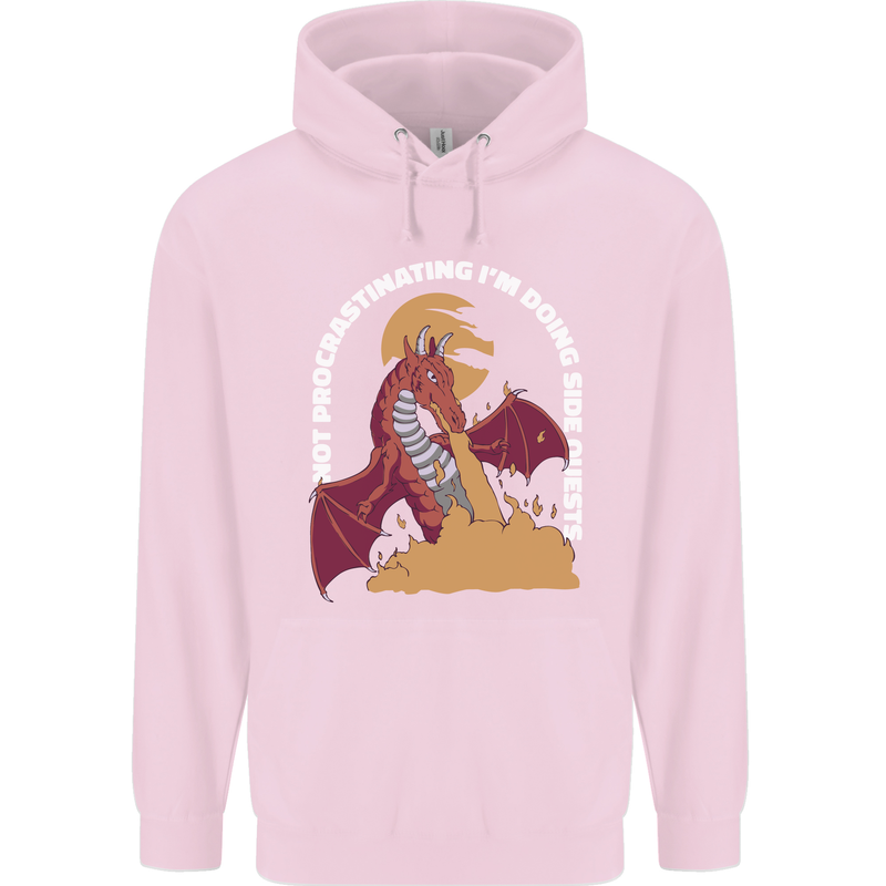 Side Quests Funny Role Playing Games RPG Childrens Kids Hoodie Light Pink