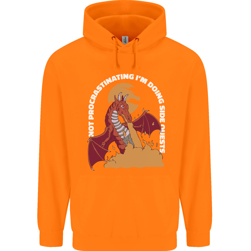 Side Quests Funny Role Playing Games RPG Childrens Kids Hoodie Orange