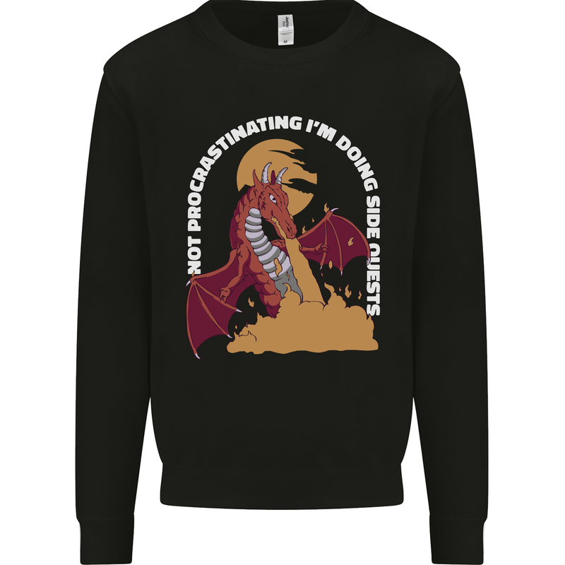 Side Quests Funny Role Playing Games RPG Kids Sweatshirt Jumper Black