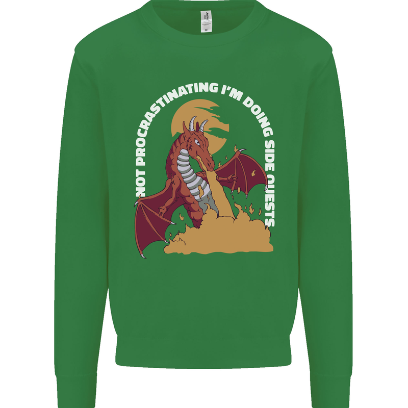 Side Quests Funny Role Playing Games RPG Kids Sweatshirt Jumper Irish Green