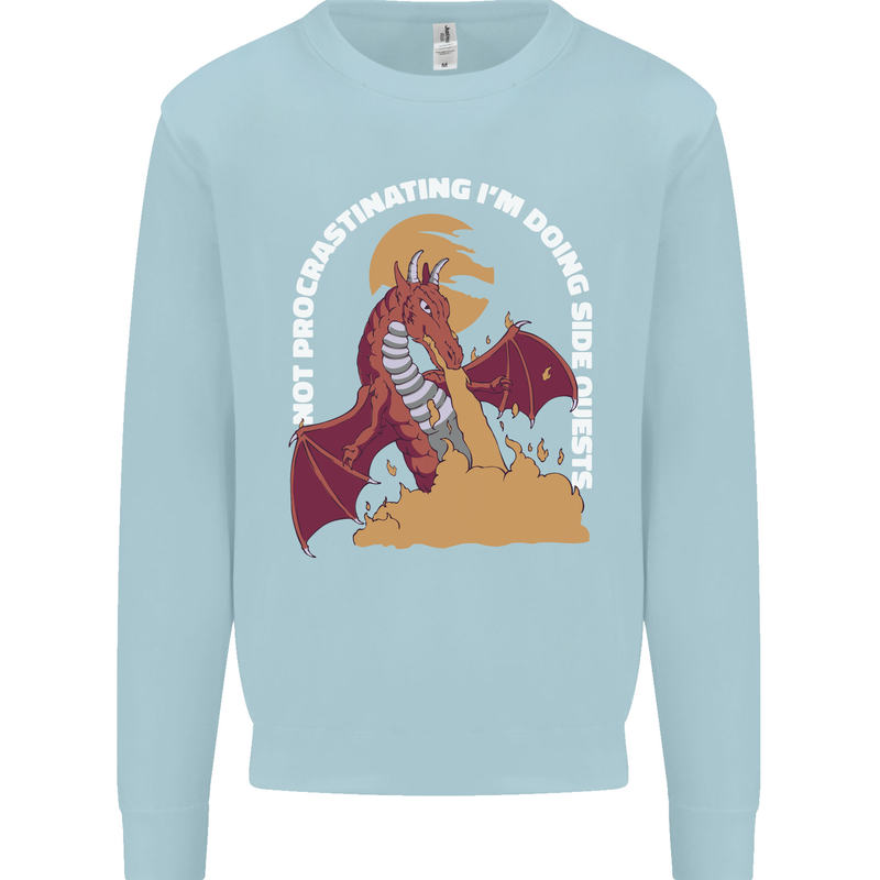 Side Quests Funny Role Playing Games RPG Kids Sweatshirt Jumper Light Blue