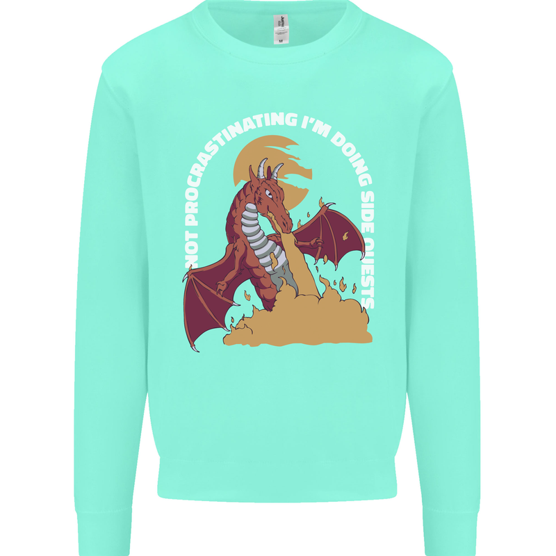 Side Quests Funny Role Playing Games RPG Kids Sweatshirt Jumper Peppermint