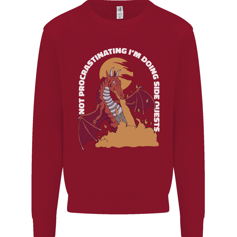 Side Quests Funny Role Playing Games RPG Kids Sweatshirt Jumper Red