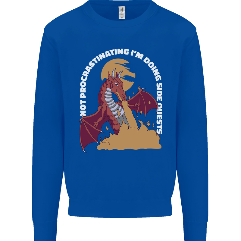 Side Quests Funny Role Playing Games RPG Kids Sweatshirt Jumper Royal Blue