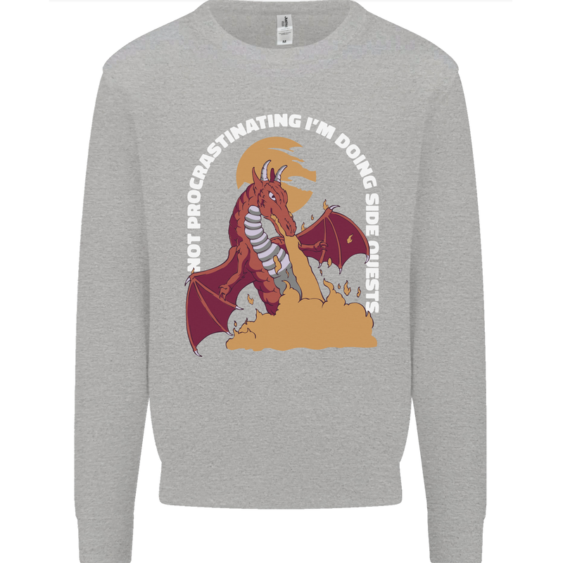 Side Quests Funny Role Playing Games RPG Kids Sweatshirt Jumper Sports Grey