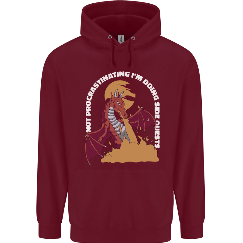 Side Quests Funny Role Playing Games RPG Mens 80% Cotton Hoodie Maroon
