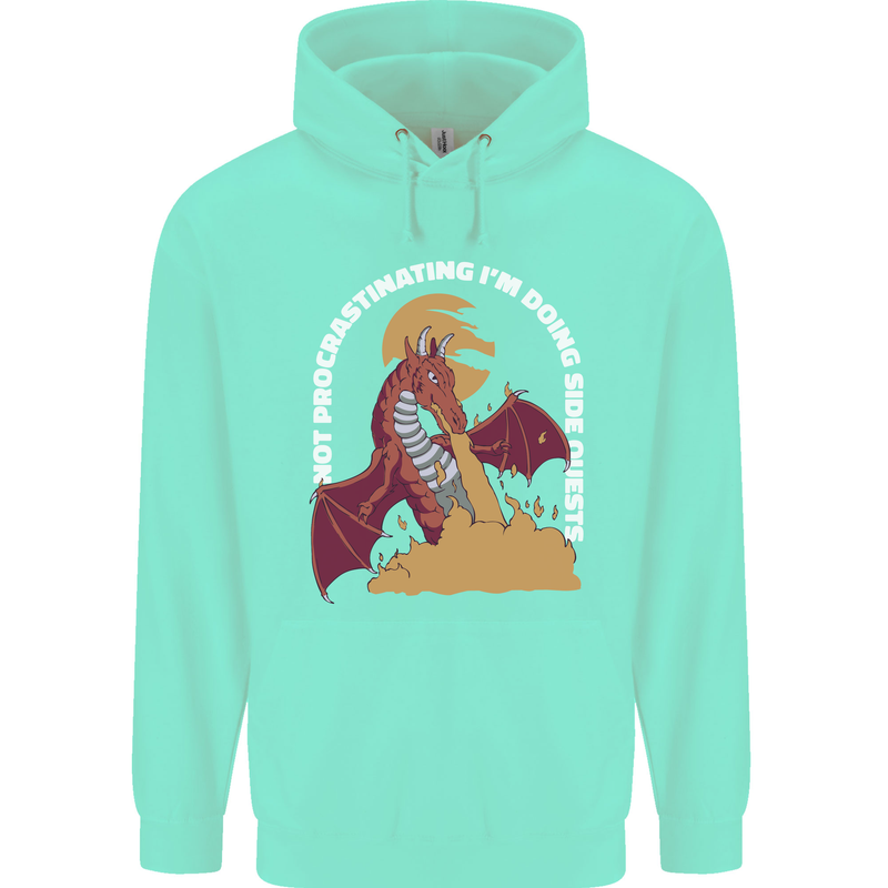 Side Quests Funny Role Playing Games RPG Mens 80% Cotton Hoodie Peppermint