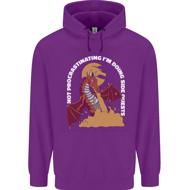 Side Quests Funny Role Playing Games RPG Mens 80% Cotton Hoodie Purple