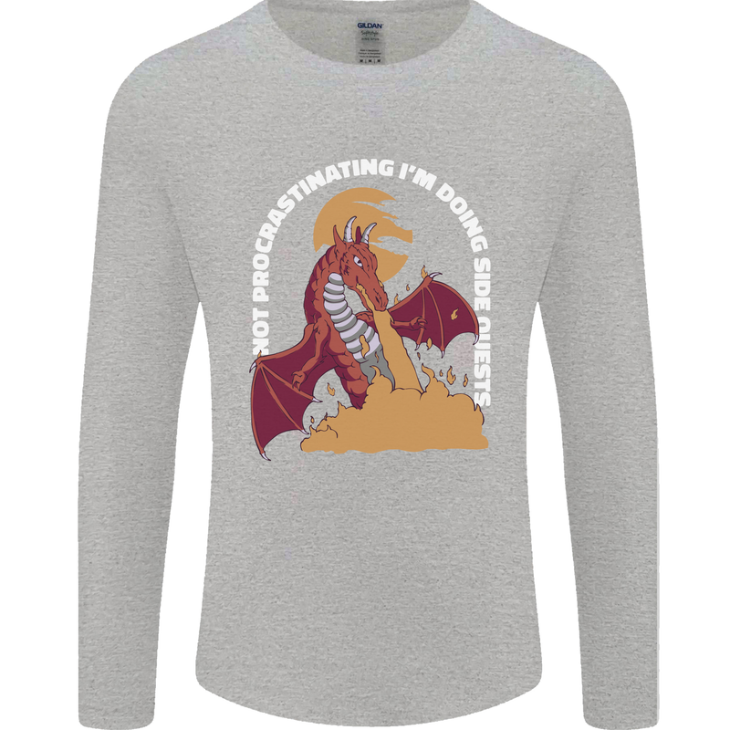 Side Quests Funny Role Playing Games RPG Mens Long Sleeve T-Shirt Sports Grey
